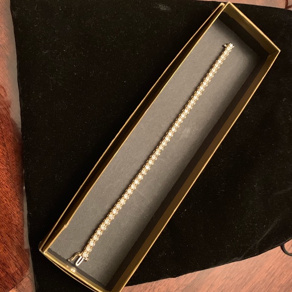 3ct TW diamond tennis bracelet 14k gold wht 18.6g - Picture 5 of 7